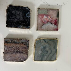 Anthropologie Gold edged Agate Coasters